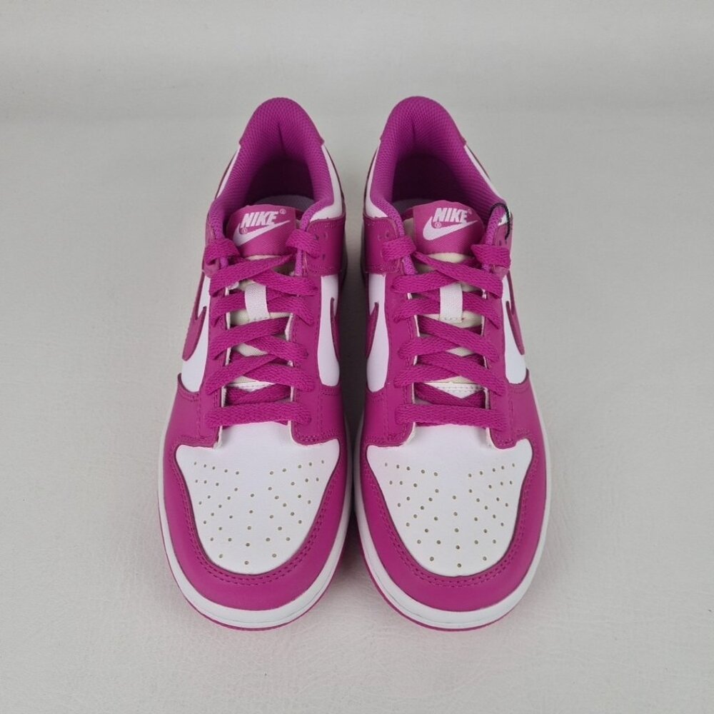 Nike Dunk Low BG White-Fuchsia Girls Sneakers SZ 5.5Y = 7 Womens - Picture 4 of 9